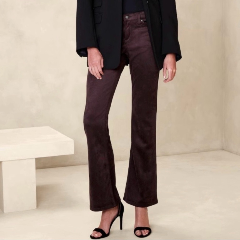 Banana Republic Faux Suede Bootcut Pants Women’s Size 0/25 Low Rise Western Boho